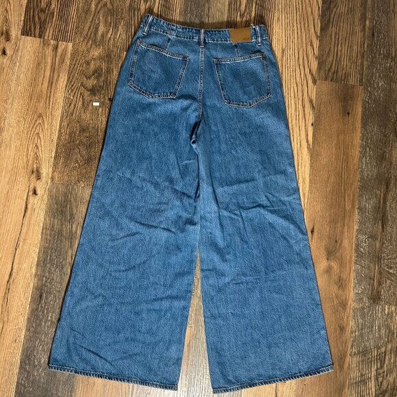 Madewell Wide Sweep Denim Trousers Java Wash Blue Size 28 NWT NT510 - Picture 4 of 4